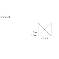 2.5m Square Ecru Aluminium Corpzone Parasol (excludes Medium Base)