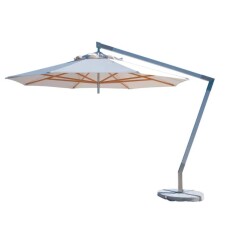 4m Round Ecru Cantilever West Coast Parasol (Incl Cross Base & Pavers)