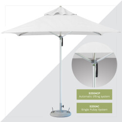 2m Square Ecru Classic Corp Parasol (Excl Base 25kg)