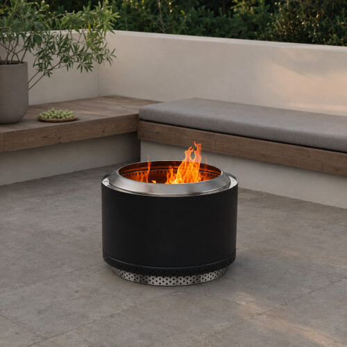 Apollo Black - Smokeless Fire Pit (Includes FREE carry bag)