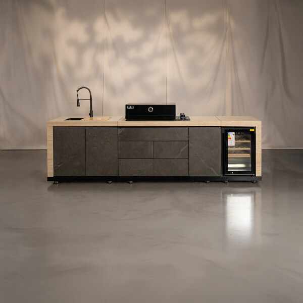 Rockbeam Travertino Romano Hi-Top Kitchen