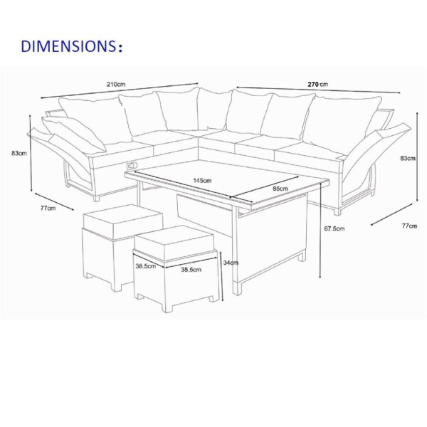 Versano Patio Lounge Set (Dark Grey)
